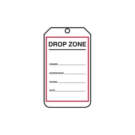 Accuform RP-Plastic, 3-1/4 in Width, 3/8 in Height, , 5 PK MDZT001PTM